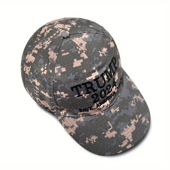 “Trump 2024 Save America Again” Embroidered American Flag Unisex Camo Hat! - Picture 12 of 14